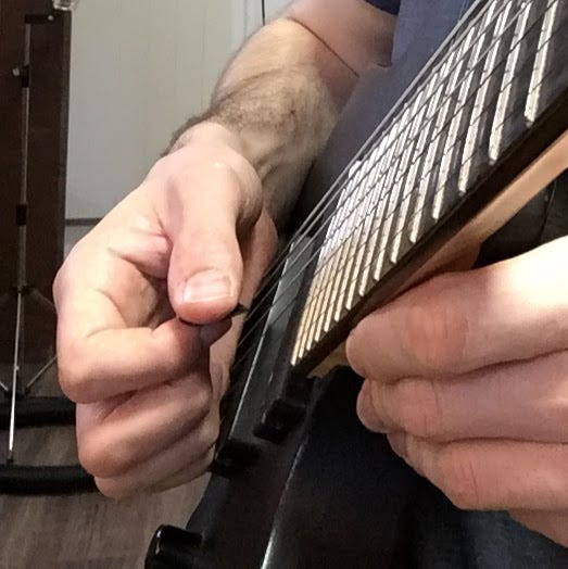 Guitar diagram – Palm Mutes
